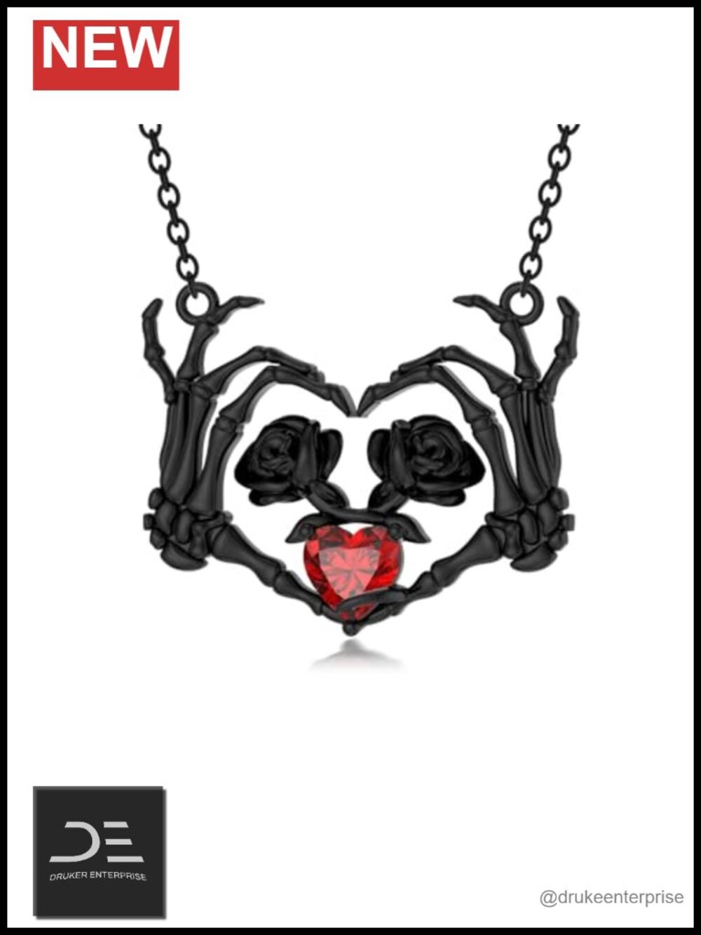 Sterling Silver Skull Gothic Pendant Necklace for Women Gift